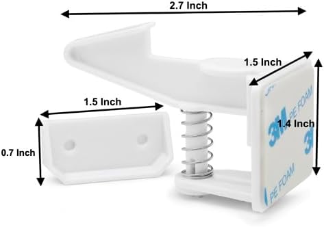 12 Pack Cabinet Locks Child Safety | Baby Safety Cabinet Locks NO Drilling 3M Adhesive Baby Proof Drawer Lock Child proofing cabinets latches for Kids Latch for Drawers & Door Child Safety Locks-BubblyBeeBaby