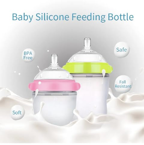 Baby Bottles (2 Pack) 8oz Nurture Nest Anti Colic Bottles with Easy to Hold Handles and Soothing Green Trim-BubblyBeeBaby