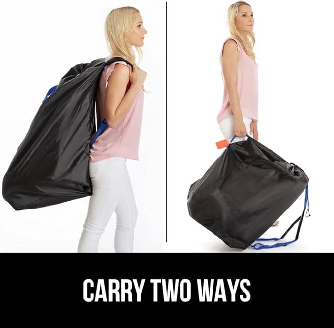 GORILLA GRIP Car Seat Travel Bag for Airplane Gate Check, Easy Carry Padded Backpack Bags Cover Carseats, Infant Baby Carriers and Toddler Booster Seats for Airport, Child Air Travels Essential, Blue-BubblyBeeBaby