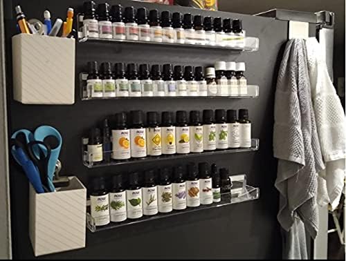 IEEK 4 PCS Floating Invisible Kids Bookshelf Wall Mounted Nail Polish Rack,Clear Acrylic Picture Ledge Vinyl Record Display Shelf Nail Polish Holder with Removable Anti-Slip End Inserts,15 inch-BubblyBeeBaby