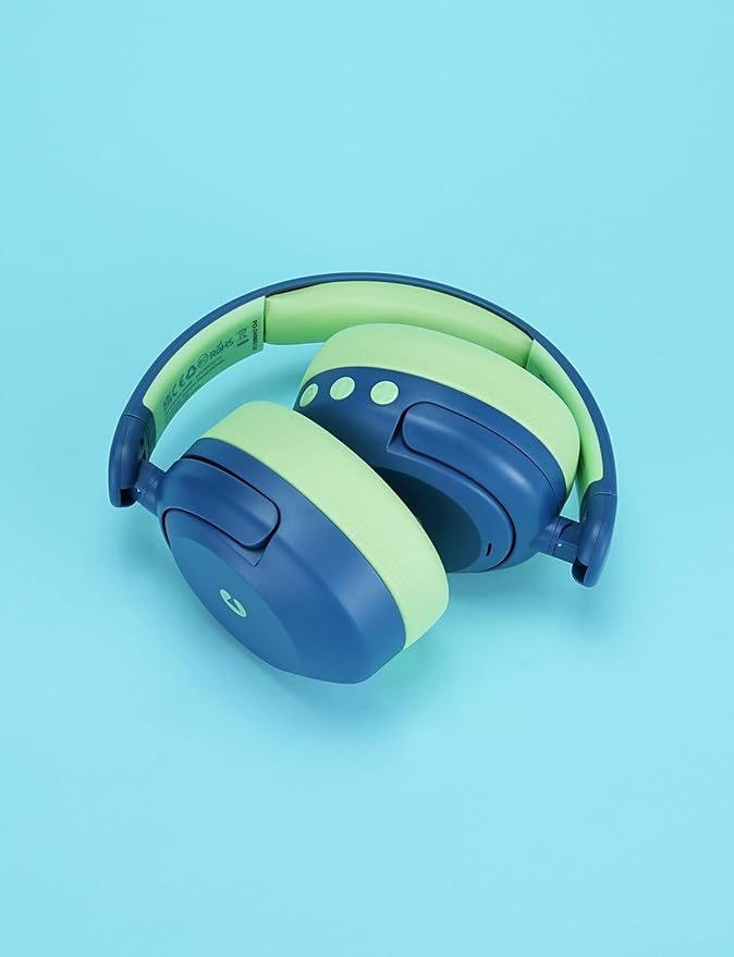 iClever BTH20 Active Noise Cancelling Headphones for Kids, 60H Play Time,Type C Fast Charging, Safe Volume 80dBA, Bluetooth5.4, Award-Winning Kids Headphones Wireless for iPad Tablet Airplane, Blue-BubblyBeeBaby