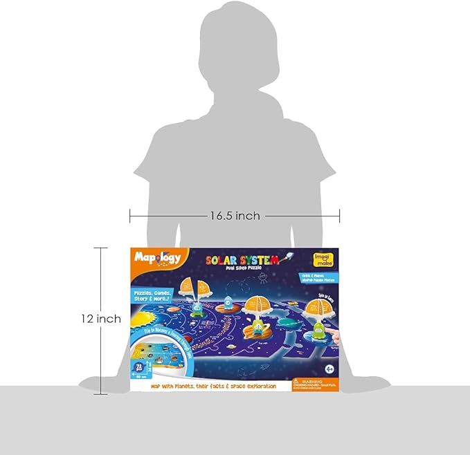 Imagimake Mapology Solar System for Kids | Educational Toys for Kids 5-7 | Space Toys | Puzzles for Kids Ages 4-8 | Planet Puzzles for Kids Ages 4-8 | Birthday and Christmas Gift for Boy & Girls-BubblyBeeBaby