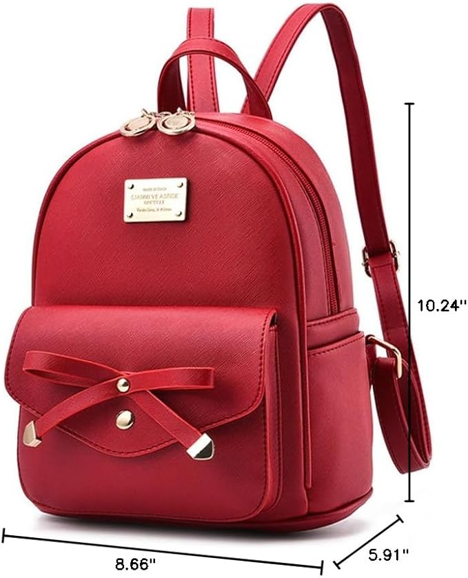 I IHAYNER Girls Bowknot Cute Leather Backpack Mini Backpack Purse for Women-BubblyBeeBaby