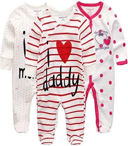 Kiddiezoom Baby and Toddler Boys'Snug Fit Footed One-Piece Romper Jumpsuit Cotton Cotton Footed Outfit-BubblyBeeBaby