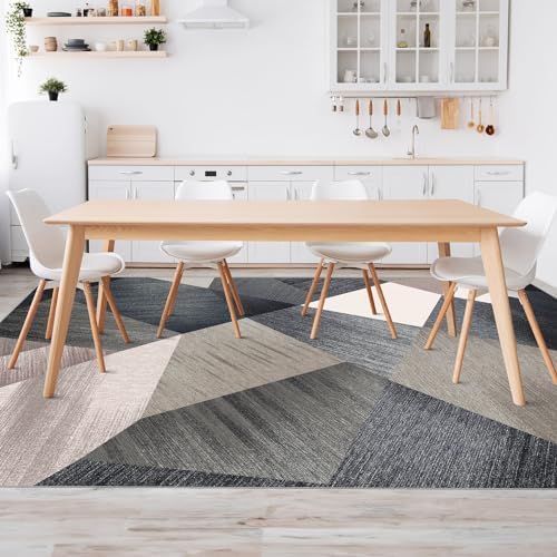 HOMFINE Washable Modern Area Rug - Geometric Style 9x12 Rugs for Living Room, Bedroom, Machine Washable Rug Soft Non Slip Non Shedding Area Rug - Green, 9'x12'-BubblyBeeBaby