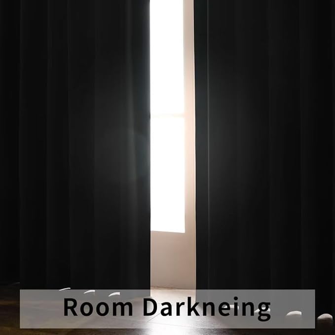 Joydeco Blackout Curtains 84 Inch Long for Bedroom, Thermal Insulated Black Out Curtains 2 Panels Set, Room Darkening Drapes for Living Room Window (W52 x L84 Inch, Burgundy Red)-BubblyBeeBaby