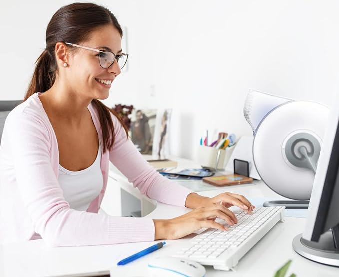 IQAir Atem Desk Air Purifier for Home, Office, Desktop, Small Room up to 150 sq ft, HyperHEPA Filter for Bacteria, Viruses, Allergens, Pets, Asthma, Pollen, Dust, Swiss Design, Made in Germany, White-BubblyBeeBaby