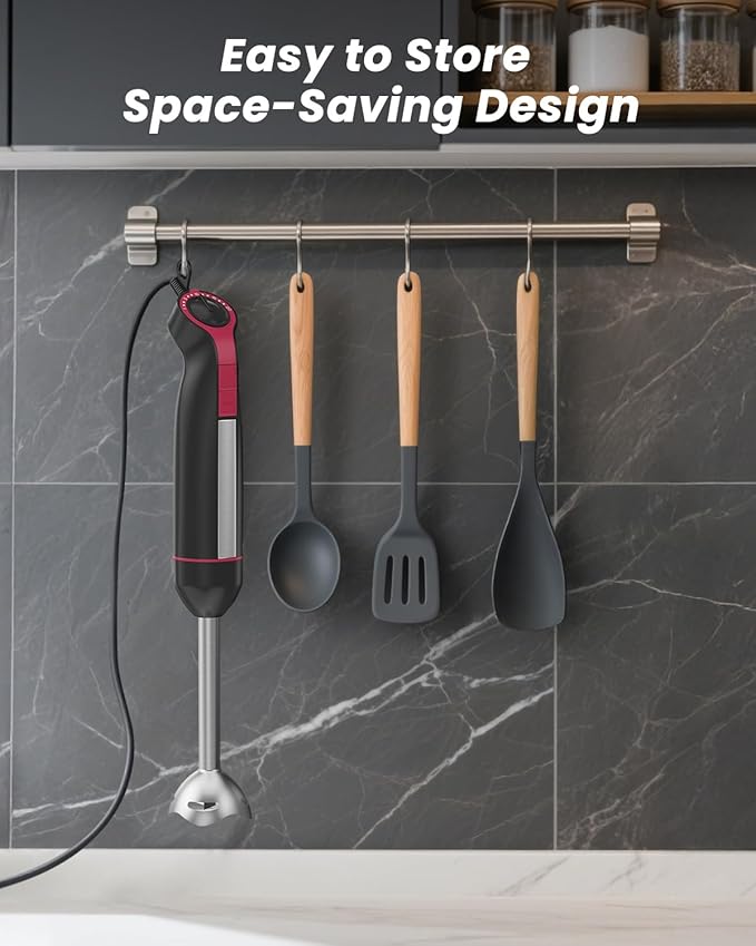 Immersion Blender Handheld 1000W, 3 in 1 Stick Hand Blenders for Kitchen with 20 Variable Speeds & Turbo, 304 Stainless Steel with Electric Whisk & Milk Frother Attachments for Soup, Puree & Emulsion-BubblyBeeBaby