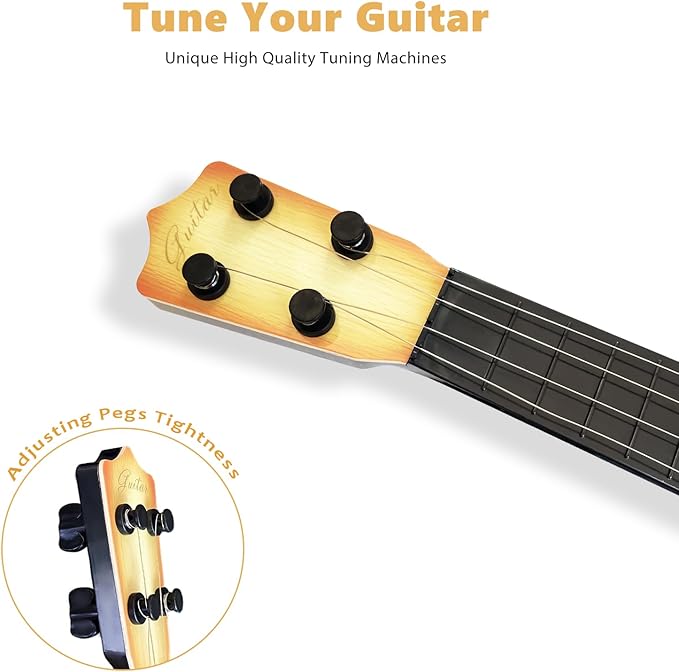 17inch Mini Guitar Toy, 4 Strings Guitar for Kids Musical Instrument Toys for Toddler Kids/Boys/Girls/Beginner.-BubblyBeeBaby