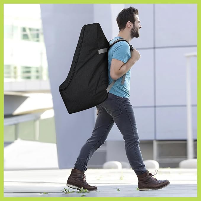 Padded Car Seat Travel Bag for Airplane, Heavy Duty Backpack for Air Travel, Water-Resistant Carrier with Shoulder Strap, Fits Most Car Seats (Black)-BubblyBeeBaby