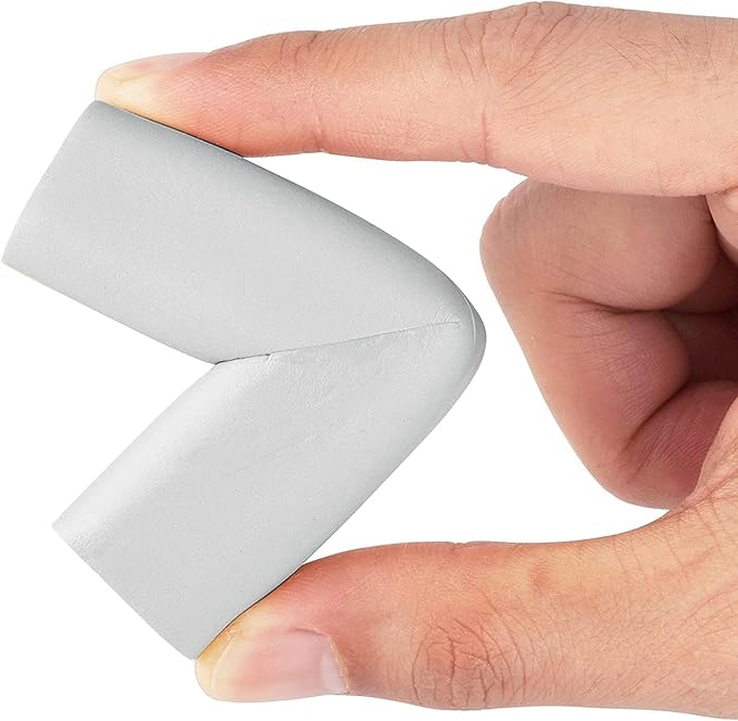 12-Pack Corner Protectors Baby Proof, Furniture Corner and Edge Safety Bumpers, Soft Rubber Foam Cushion Covers, 3M Taped Corner Guards, Baby Child Proofing Pads, Table Corner Protectors, Gray-BubblyBeeBaby