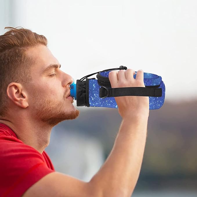 icolor Water Bottle Carrier Bag with Strap 25/32/40 oz Crossbody Bottle Holder with Phone Pocket Sling Sleeve Insulated Neoprene Water Bottle Pouch for Walking Travelling-BubblyBeeBaby