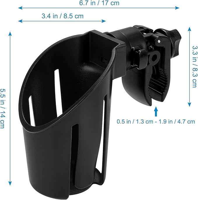 Accmor Universal Cup Holder, Stroller Cup Holder, 360° Rotatable Large Caliber Designed Bottle Holder for Stroller, Bike, Wheelchair, Walker, Scooter-BubblyBeeBaby