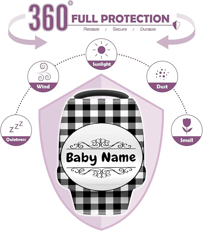 Baby Car Seat Stroller Cover Nursing Cover New Mom Breastfeeding Scarf Soft Stretchy Infant Carrier Cover Car Canopy Coverage-BubblyBeeBaby