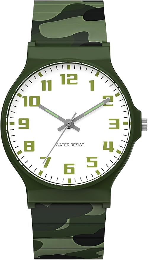 Kids Analog Watch Boys Girls, 30M Waterproof, Sports Watch for Boys, Easy to Read Children's Thin Dial Wrist Watches with Soft Band, for Ages 5-15 Kids Great Birthday Gifts Christmas Day-BubblyBeeBaby