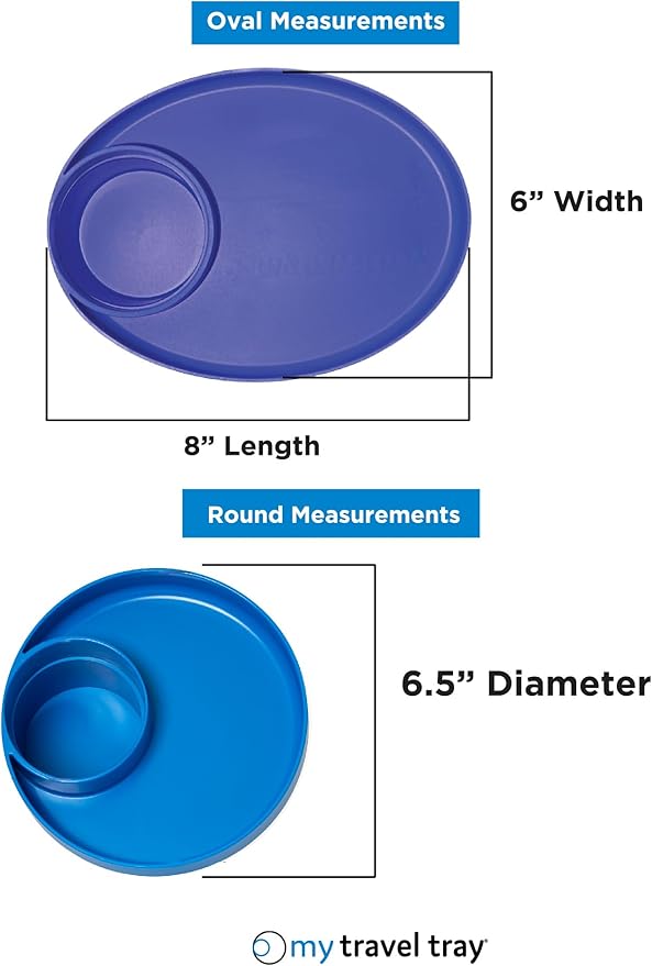 Travel Tray Oval USA Made Extend Your Current Cup Holder to Hold Your Cup Plus A Tray for Snacks, Toys and Accessories. Use in a Car Seat, Booster, Stroller, Golf Cart, Outdoor Chair, (Peach)-BubblyBeeBaby