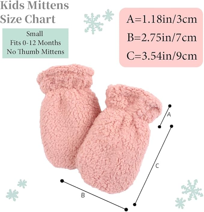 Zsedrut Baby Boys Winter Glove Warm Toddler Infant Girls Mittens Fleece Lined Gloves 1-7 Years-BubblyBeeBaby