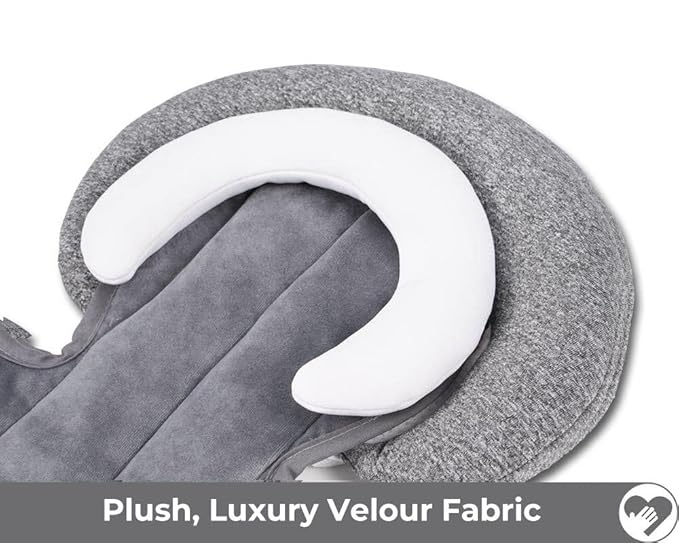 COOLBEBE New 2-in-1 Babybody Cushion for Baby Newborn Infants - Extra Soft Stroller Cushion Pads Car Seat Insert, Perfect for Carseats, Strollers, Swings, Grey-BubblyBeeBaby