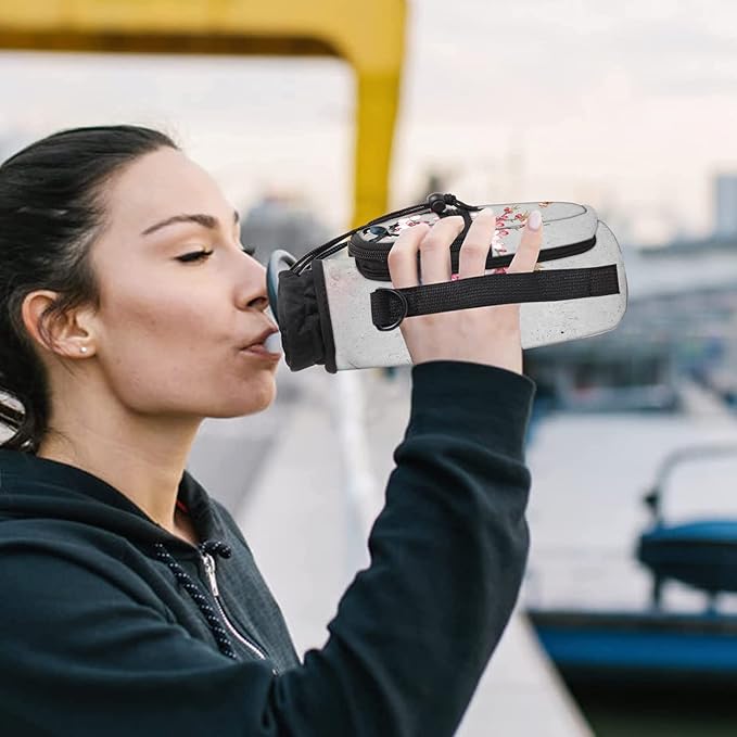 25/32/40/64oz Water Bottle Bag Holder Carrier-Insulated Crossbody Sling Case Sleeve with Strap & Pockets for Men Women Gym Cycling Travel Walking Hiking Camping-BubblyBeeBaby