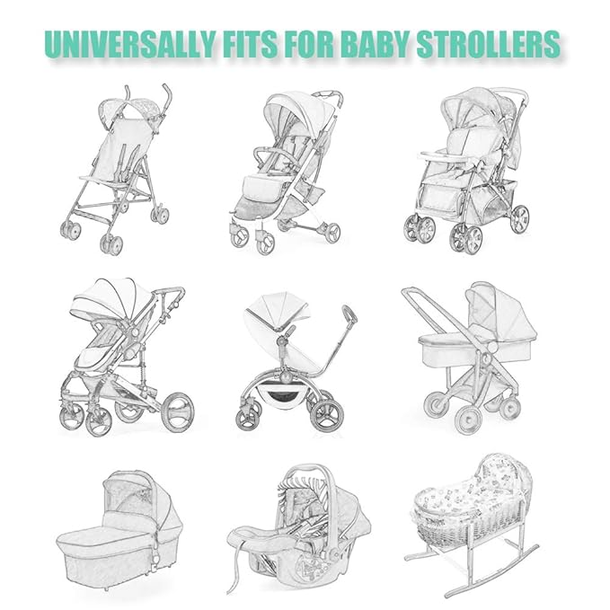 Durable Baby Stroller Mosquito Net (2 Pack) - Universal Elastic Edge Mesh Cover for Bassinets, Cradles, Playards, Car Seats & Mini Cribs | Breathable Travel Essential Newborn Protection (White)-BubblyBeeBaby