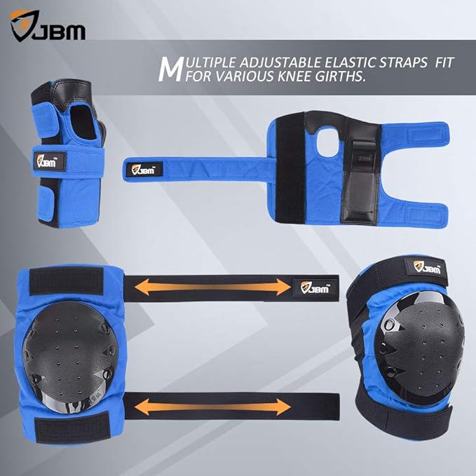 JBM Adult & Kids Knee Pads Elbow Pads and Wrist Guards for Inline Skating, Roller Skating, Skateboarding, Scootering-BubblyBeeBaby