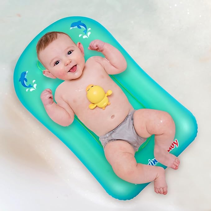 I Inflatable Baby Bathtub, Baby Tubs for Newborns to Toddlers, Infant Bathtub for Baby Travel Essential for Age from 0 to 6 Months,Baby Lounger Pillow for Newborn-BubblyBeeBaby