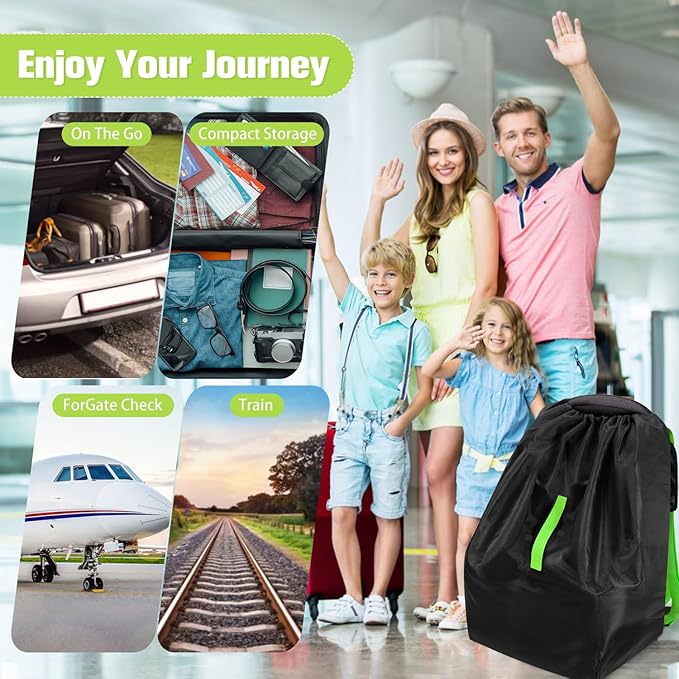 Waterproof Car Seat Bags For Airplane Travel, Durable Carseat Cover For Air Travel Car Seat Travel Bag with Shoulder Straps and 2pcs Luggage Tags For Airplane-BubblyBeeBaby