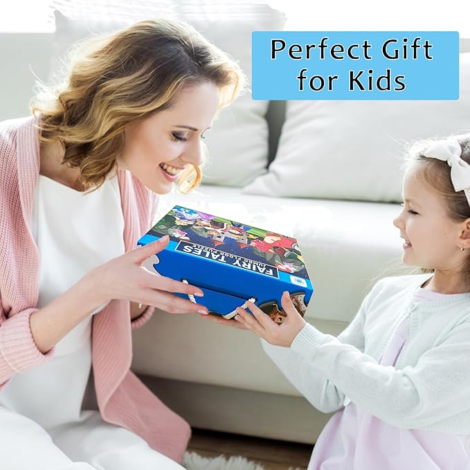 Jumbo Fairy Tales Floor Puzzle for Kids, Large Jigsaw Puzzles 35 Piece for Kids Ages 3-5,Preschool Learning & Education Toys, Gifts for 4-8 Year Old Boys and Girls (Kingdom Story)-BubblyBeeBaby