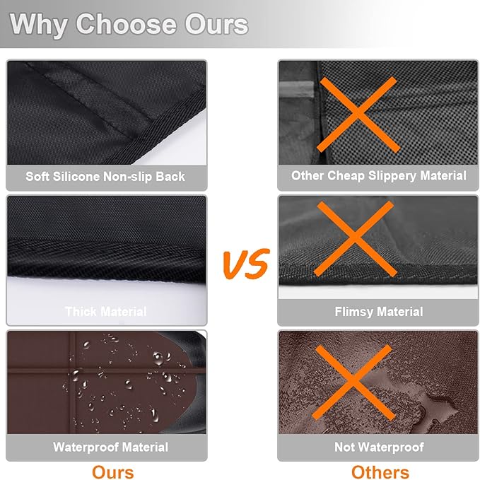 Car Seat Protector,2 Pack Automotive Seat Protectors Baby Carseat Pad Waterproof & Durable 600D Fabric for Child Baby Car Seat Mat Vehicle Pet Cover 2 Storage Pockets (Brown)-BubblyBeeBaby