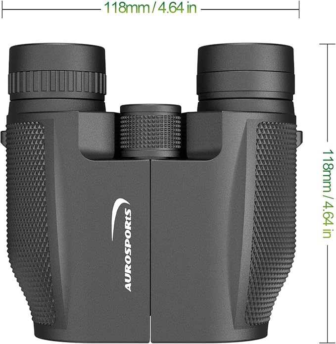 12x32 Compact Binoculars for Adults Kids - Aurosports Small Binoculars for Birdwatching - High Power Easy Focus Lightweight Binocular for Traveling Hunting Cruise Ship Hiking-BubblyBeeBaby