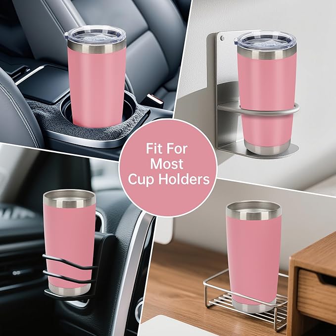 IEOVIEE 32 Pack 20oz Stainless Steel Bulk Tumblers with Lids and Straws Double Wall Insulated Travel Mug Durable Powder Coated Tumbler Bulk Cup for Cold and Hot Drinks(Pink)-BubblyBeeBaby