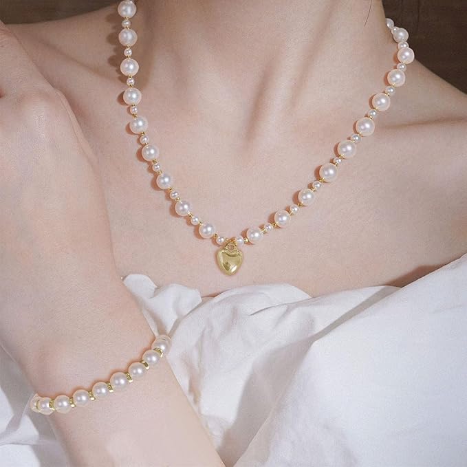 1000Pcs Pearl Beads for Bracelets Making, Pearl Beads for Jewelry Making for Adults, Silver Bracelet Beads DIY Kit, Silver Spacer Beads for Bracelets, Girls Friendship Bracelet Making Kit (Golden)-BubblyBeeBaby