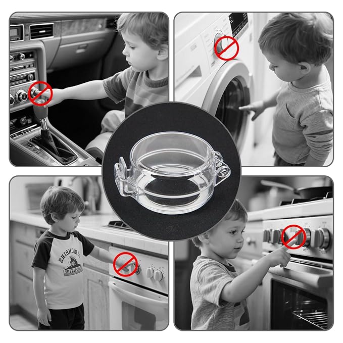 2 Pack Deadbolt Child Safety Lock Cover - Child Proof Deadbolt Cover & Door Knob Protector, Deadbolt Lock Cover for Kids, Prevents Accidental Locking (Fits Standard Locks) (Transparent)-BubblyBeeBaby