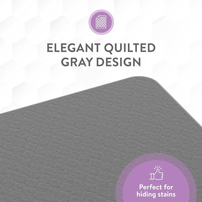 Inspire Underpads | Stain Hiding Gray Reusable Incontinence Bed Pads | Waterproof Mattress Pad | for Adults Babies and Dogs (34 X 36 - 4 Pack)-BubblyBeeBaby