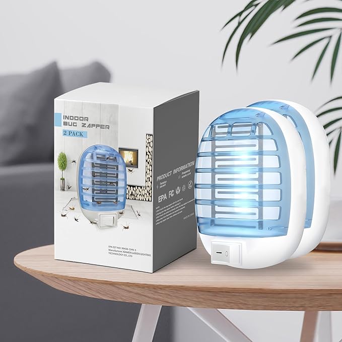 Indoor Bug Zappers, Fly Traps for Indoors, Insect Traps for Home Mosquito Killer for Kids & Pets, Home, Kitchen, Bedroom, Baby Room, Office (2 Packs)-BubblyBeeBaby