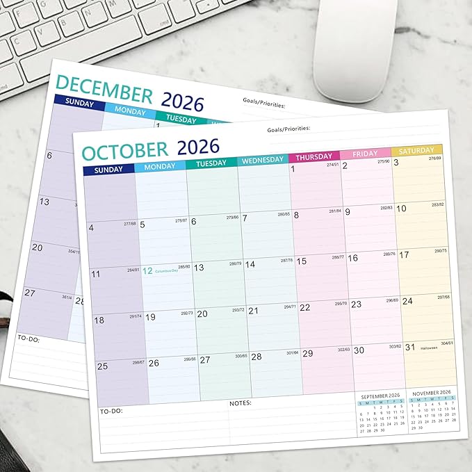 2025-2027 Magnetic Fridge Calendar 21 Monthly Magnetic Calendar for Refrigerator Planner Runs from October 2025 Until June 2027 Easy Organizing Markers Tearable (Multicolor)-BubblyBeeBaby