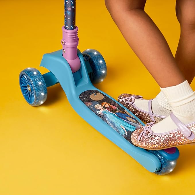 Jetson Character Kids Kick Scooter, LED Lights on Stem & Light-Up Wheels, Lightweight Frame, Height-Adjustable Handlebar, Lean-to-Steer System, Easy-Fold Mechanism-BubblyBeeBaby
