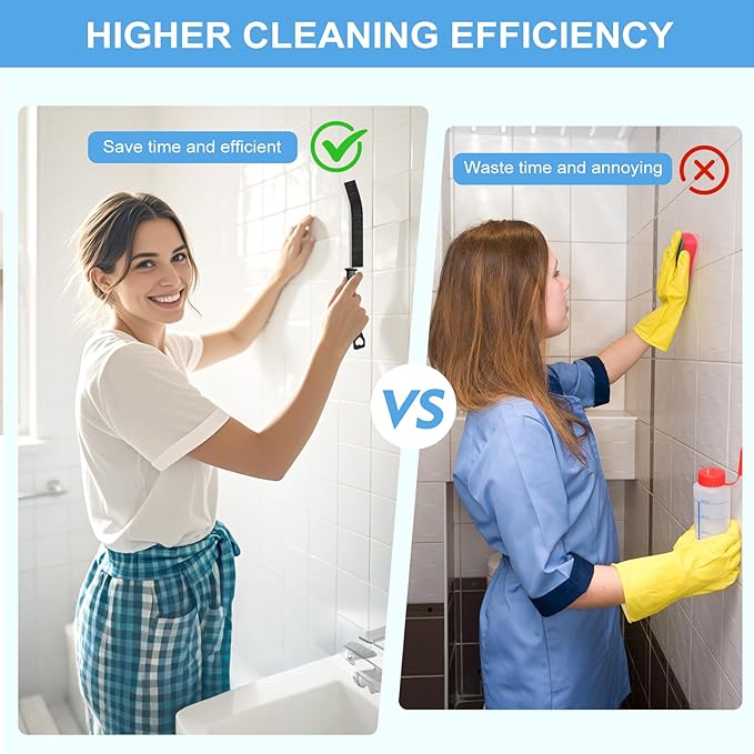 11Pcs Crevice Cleaning Brush Set, Hard Bristle Cleaning Supplies for Kitchen, Bathroom, Corner, Grout, Sink, Cup, Teapot, Bottle, Blender-BubblyBeeBaby