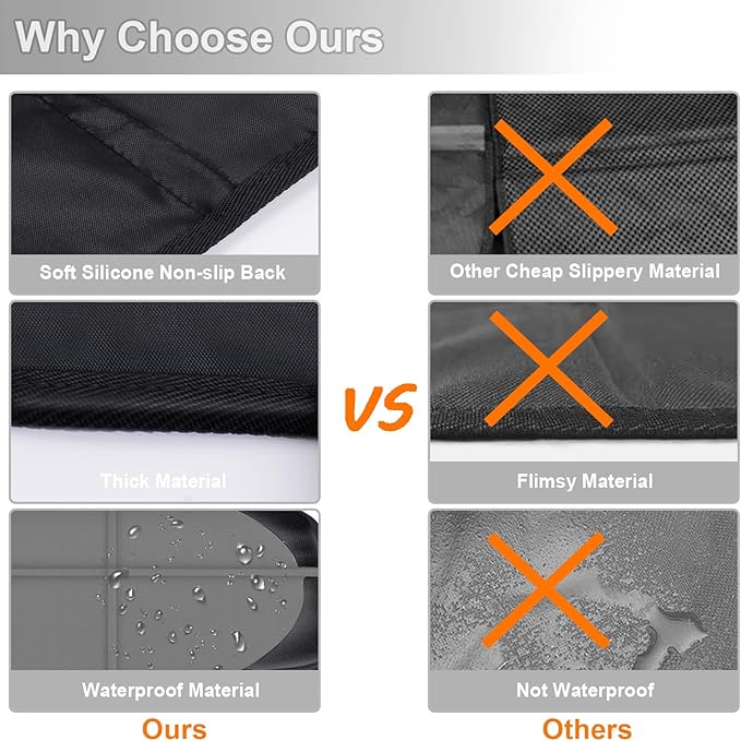 Car Seat Protector,2 Pack Automotive Seat Protectors Baby Carseat Pad Waterproof & Durable 600D Fabric for Child Baby Car Seat Mat Vehicle Pet Cover 2 Storage Pockets (2 Pack Gray)-BubblyBeeBaby