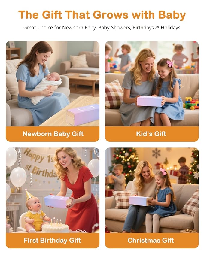 Height Chart for Kids Growth Chart for Wall Kids Height Wall Chart Kids Growth Chart Wall with Keepsake Box Height Measurement Wall Ruler Baby to Child Growth Tracker Neutral Nursery Wall Decor-BubblyBeeBaby