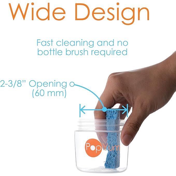 PopYum Orange Formula Making Baby Bottle Starter Set, 4-Pack, 2X 5oz Bottles with #1 Slow Flow Nipples + 2X 9oz Bottles with #2 Medium Flow Nipples-BubblyBeeBaby