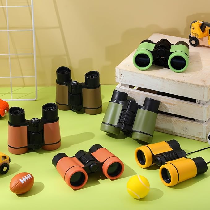 12 Pack Kid Binoculars Shockproof Mini Compact Binoculars Toys for Girls Boys Small Folding Telescope for Bird Watching Educational Learning Camping Birthday Gifts-BubblyBeeBaby