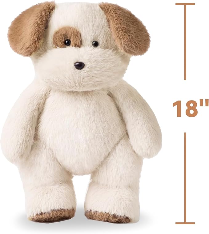 iPlay, iLearn Dog Stuffed Animal, Soft Plush Baby Toy, Infant 18" Big Cute Fluffy Puppy Toy, Ultra Soft Nursery Bedtime Huggable Birthday Gifts for Toddlers Girls Boys Kids Age 0 and up-BubblyBeeBaby