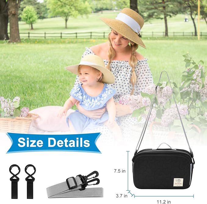 Accmor Stroller Organizer, Universal Stroller Organizer with Insulated Cup Holder Pocket, Dual Purpose Large Capacity Stroller Bag Caddy, Stroller Accessories Fits for Uppababy, Doona, Nuna Strollers-BubblyBeeBaby