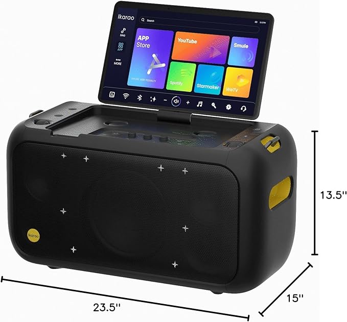 Karaoke Machine for Adults, with Lyrics Display Built-in 13.3" Screen, Truly All in One Karaoke Machine with 2 Wireless Microphone (Hidden & Self Charging), 460W Bluetooth Speaker for Party, TV-BubblyBeeBaby