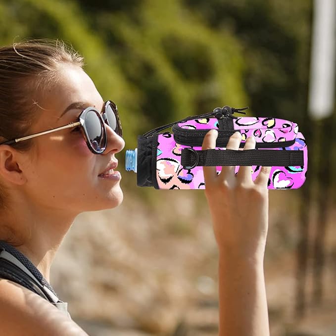 icolor Water Bottle Carrier Bag with Strap 25/32/40 oz Crossbody Bottle Holder with Phone Pocket Sling Sleeve Insulated Neoprene Water Bottle Pouch for Walking Travelling-BubblyBeeBaby