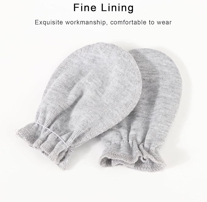 Newborn Baby Mittens No Scratch Cotton Elastic Wrist Gloves Infant Toddler Mittens for Baby Boy Girl 0-6 Months-BubblyBeeBaby