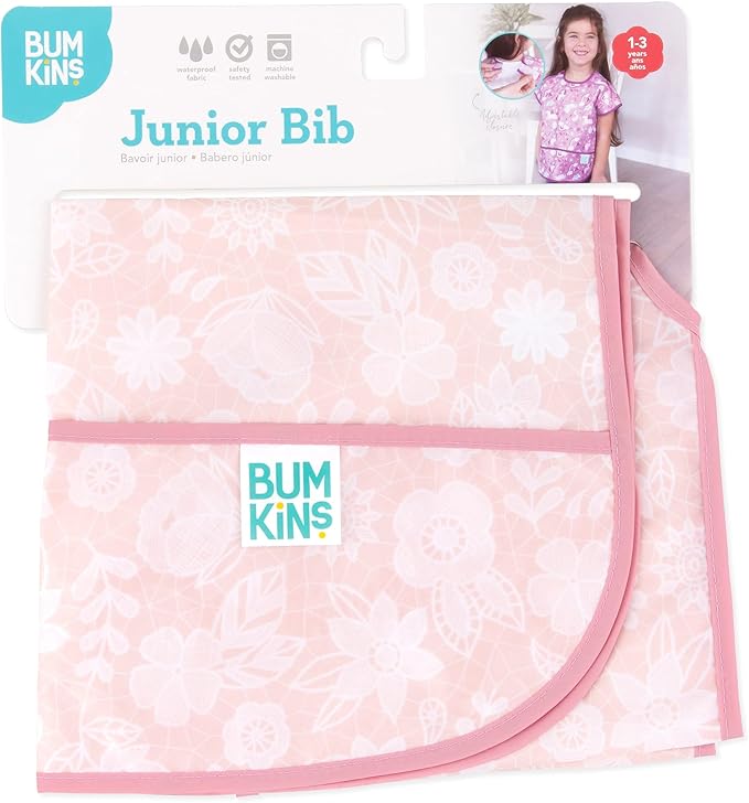 Bumkins Bibs - Toddler Bibs, Waterproof, Large for 1-3 Years, Short Sleeve-BubblyBeeBaby