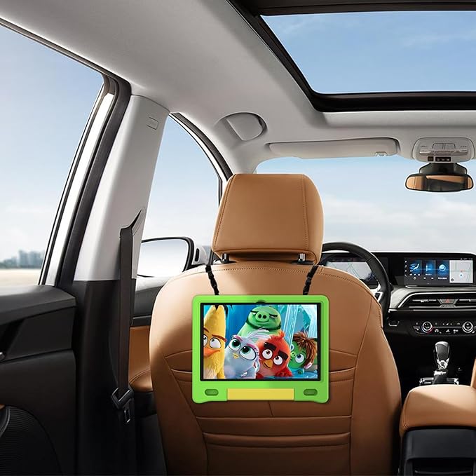 JREN Kids Table 10.1" |Android 14 Tablet for Kids|64GB Storage|Octa-Core|WiFi |Cameras|Parental Control|Kids Content|Case Included Great Gift for Children Ages 3-12 Years Old Green-BubblyBeeBaby