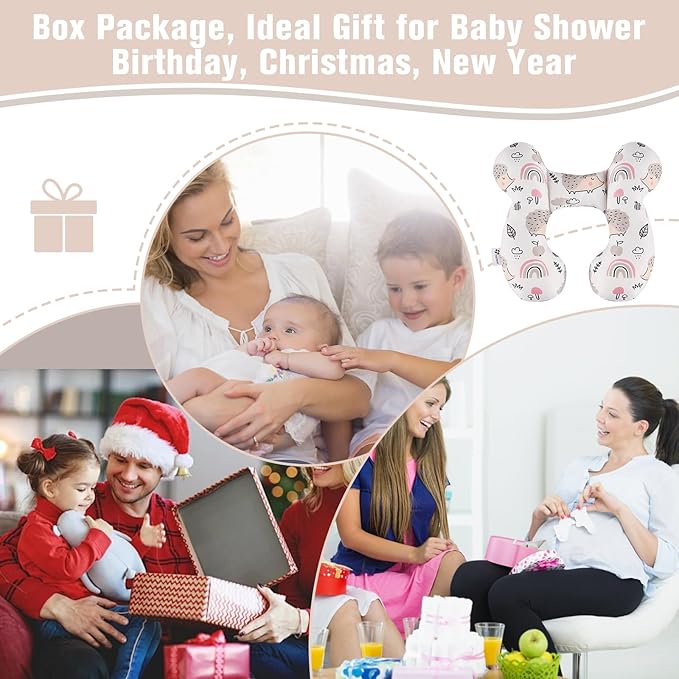 vocheer Baby Travel Pillow(Upgraded), Head and Neck Support Pillow for Pushchair, Car Seat,Stroller, Bouncer, Cotton, Hedgehog-BubblyBeeBaby